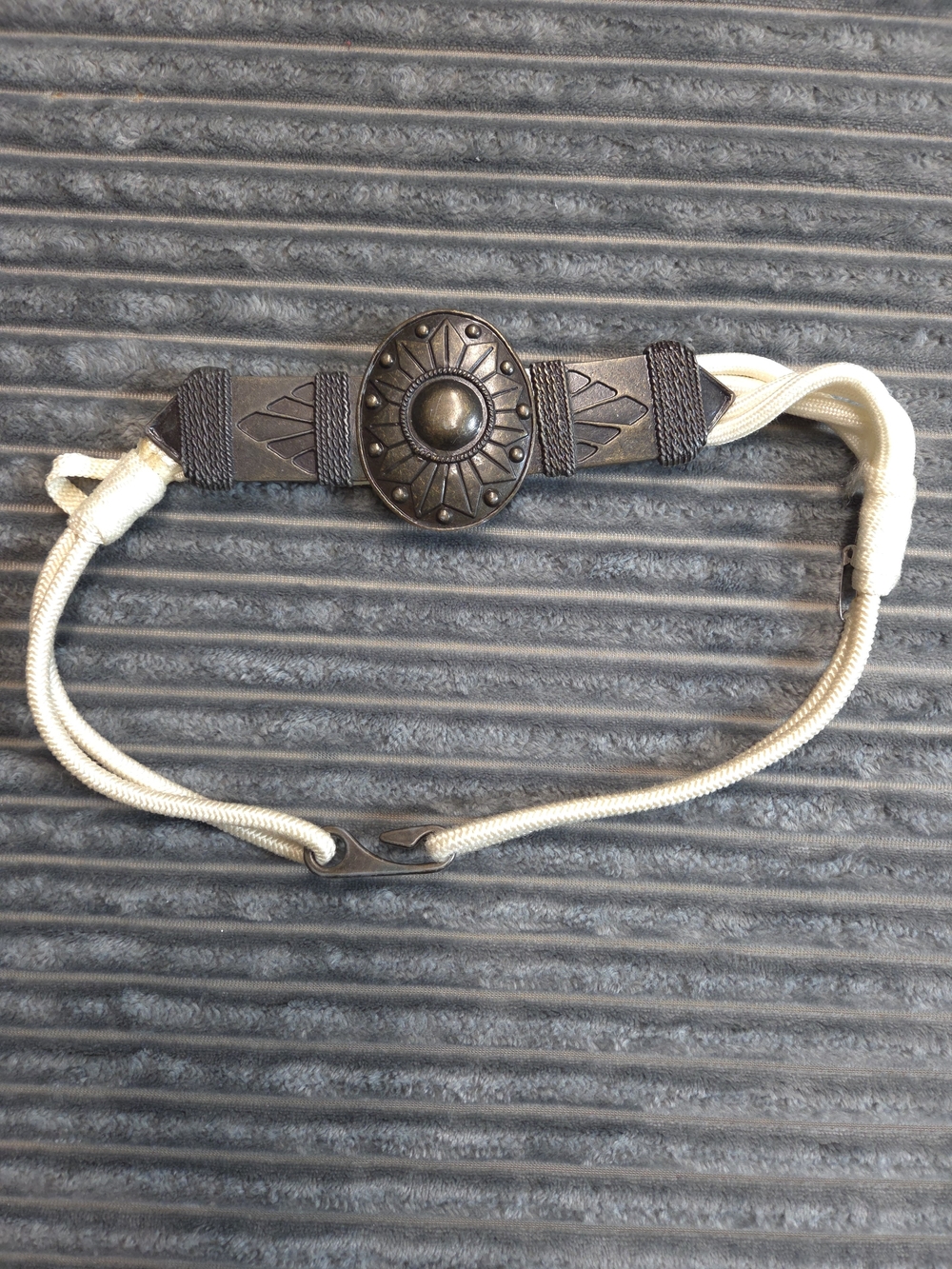 Decorative Ivory and Bronze Elastic Belt - Women Accessories